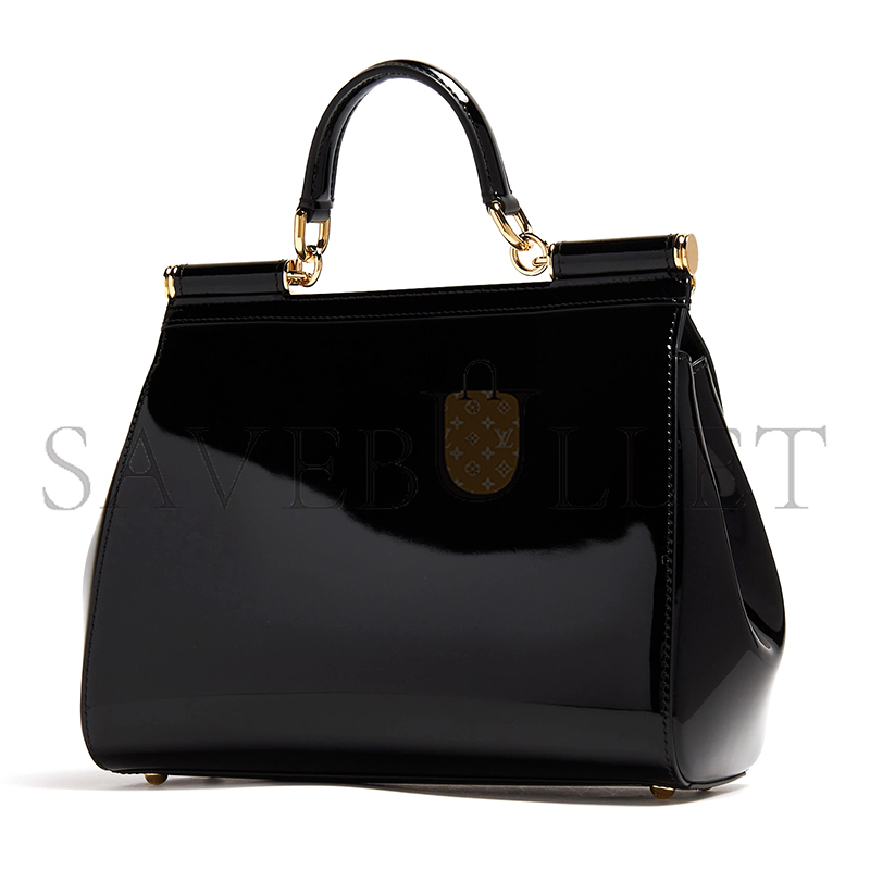 DOLCE GABBANA SICILY DAUPHINE HANDBAG PATENT LEATHER BB6002A103780999 (25*20*12cm)